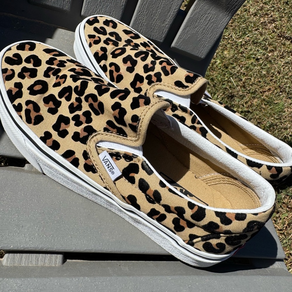 Vans Leopard Print Slip-On Sneakers